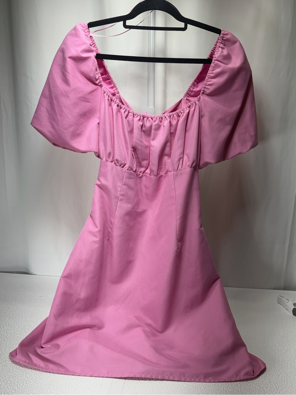 Gianni Bini Bubblegum Pink Puff-Sleeve Midi Dress 4478